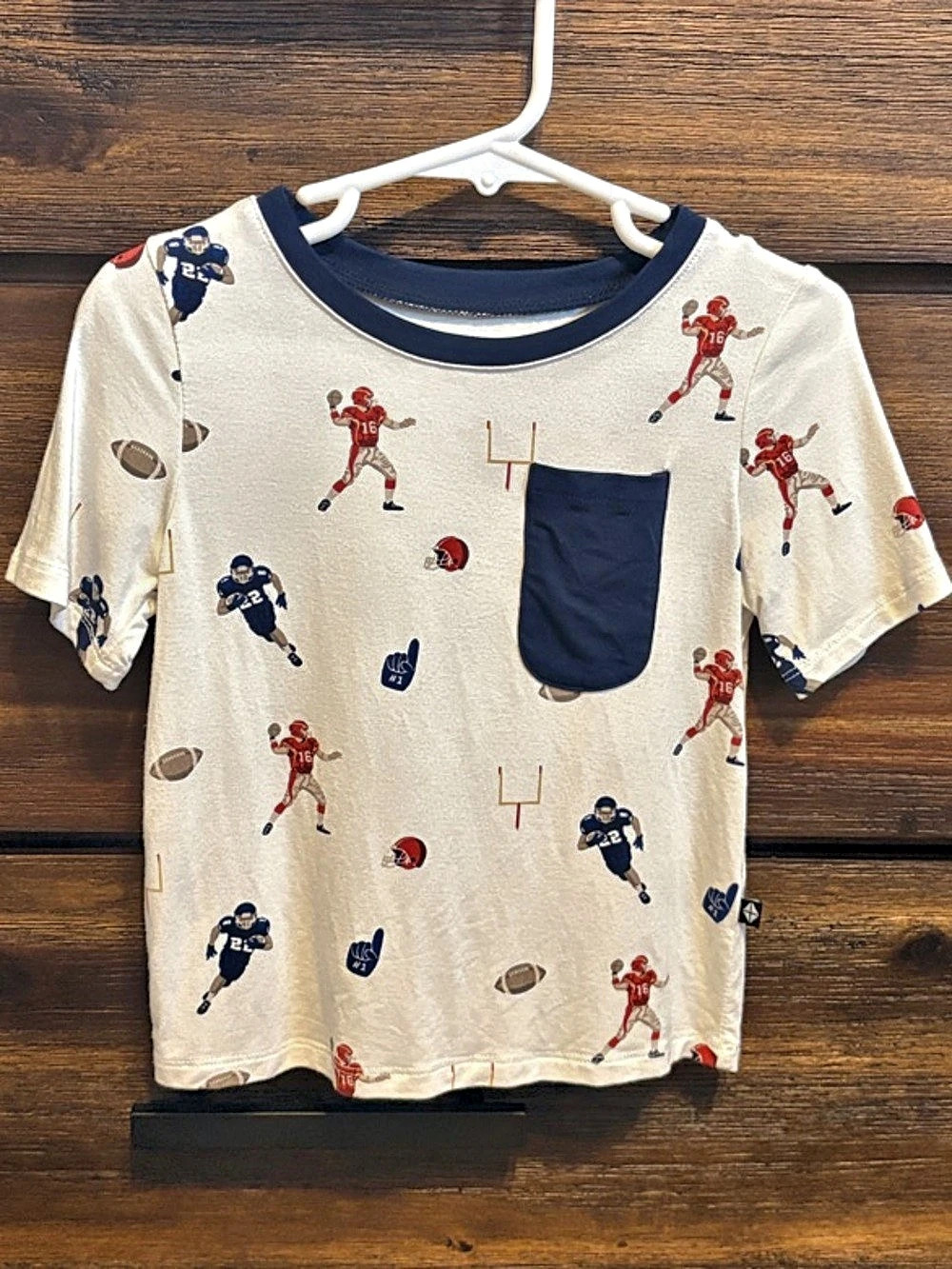 Kyte Baby Football Print Crew Neck Tee